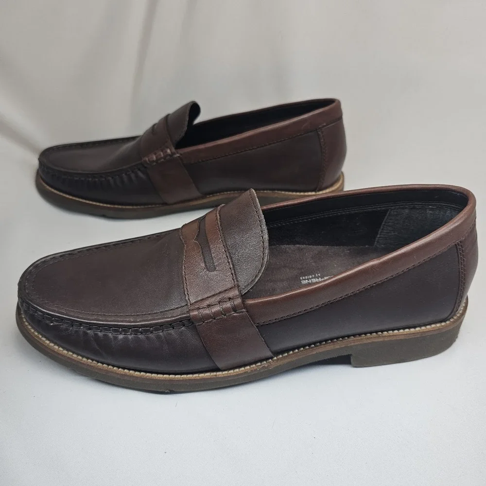 Rockport Leather Penny Loafers Brown Men's Size 12 Dress Comfort Shoes Adiprene